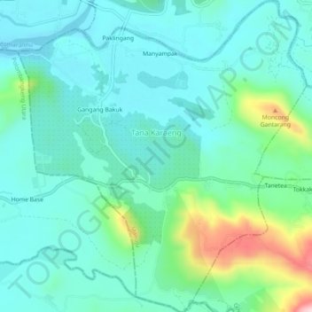 Carte topographique Tana Karaeng, altitude, relief