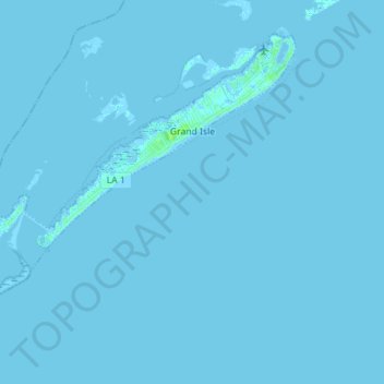 Carte topographique Grand Isle, altitude, relief