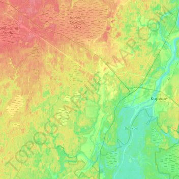 Carte topographique Кусинское сельское поселение, altitude, relief