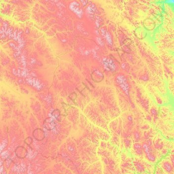 Carte topographique Сусуманский городской округ, altitude, relief