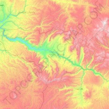 Carte topographique Charsadda, altitude, relief