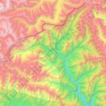 Carte topographique Monigong EAC, altitude, relief
