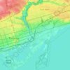 Carte topographique Toronto—Danforth, altitude, relief