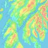 Carte topographique Loch Fyne, altitude, relief