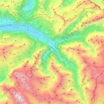 Carte topographique Innertkirchen, altitude, relief