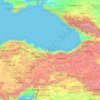 Carte topographique Région de la mer Noire, altitude, relief