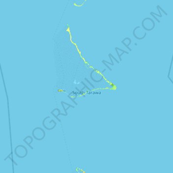 Carte topographique Tarawa-Sud, altitude, relief