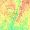 Carte topographique Uwharrie National Forest, altitude, relief