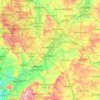 Carte topographique Warwickshire, altitude, relief