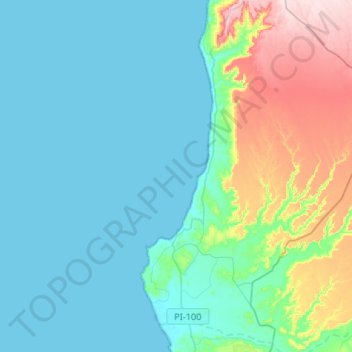 Carte topographique Lobitos, altitude, relief