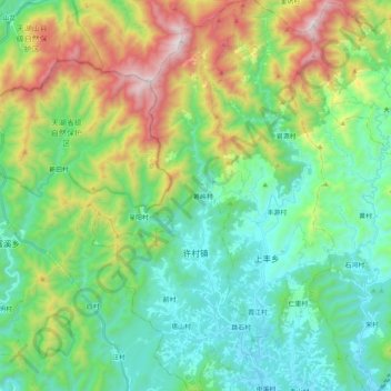 Carte topographique 许村镇, altitude, relief