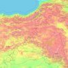 Carte topographique Région de l'Anatolie orientale, altitude, relief