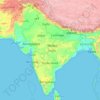 Carte topographique Inde, altitude, relief