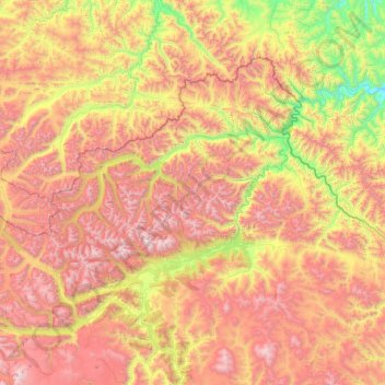 Carte topographique Бурунгольское сельское поселение, altitude, relief