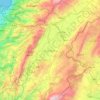 Carte topographique Gouvernorat de la Beqaa, altitude, relief