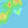 Carte topographique Sandy Cove, altitude, relief