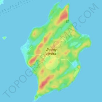 Carte topographique Woody Island, altitude, relief