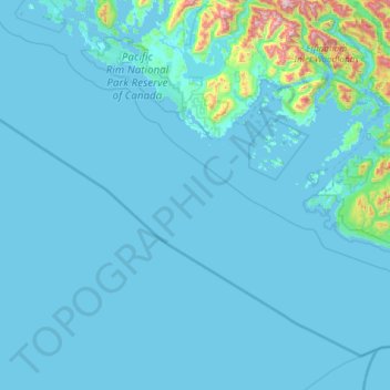 Carte topographique Pacific Rim National Park Reserve of Canada, altitude, relief