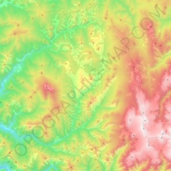 Carte topographique Элекмонарское сельское поселение, altitude, relief