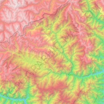 Carte topographique Shi Yomi, altitude, relief