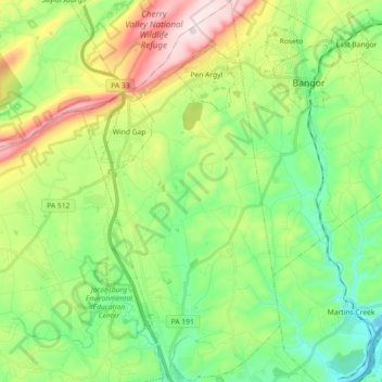 Carte topographique Plainfield Township, altitude, relief