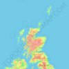 Carte topographique Écosse, altitude, relief