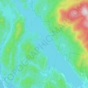 Carte topographique Lac Tremblant, altitude, relief