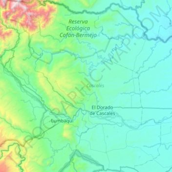 Carte topographique Parroquia El Dorado de Cascales, altitude, relief