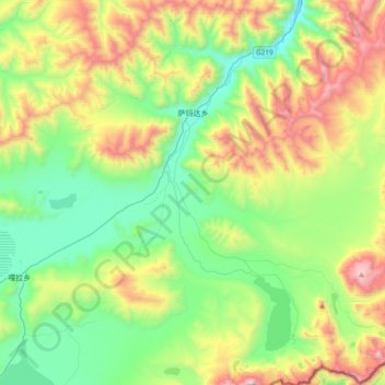 Carte topographique Samarda, altitude, relief
