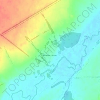 Carte topographique Новобаскаково, altitude, relief