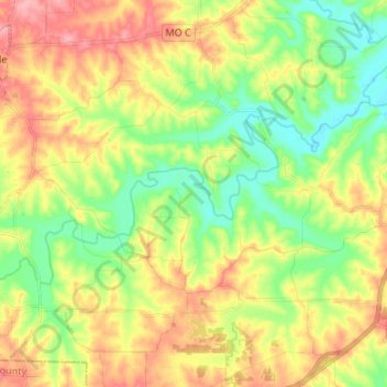 Carte topographique South Moreau Creek, altitude, relief