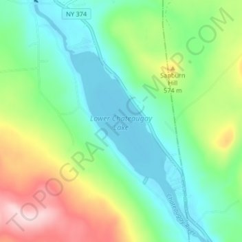 Carte topographique Lower Chateaugay Lake, altitude, relief
