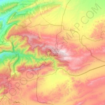 Carte topographique Golestan National Park, altitude, relief