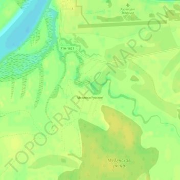 Carte topographique Медянки Русские, altitude, relief