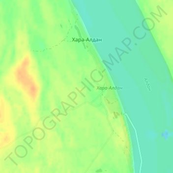 Carte topographique Хара-Алдан, altitude, relief