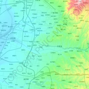 Carte topographique 洪安涧河, altitude, relief