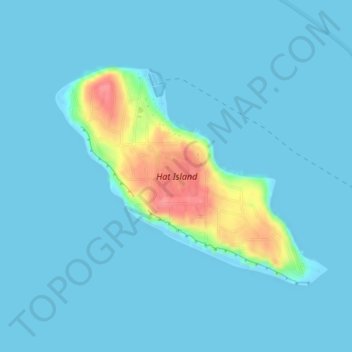 Carte topographique Hat Island, altitude, relief
