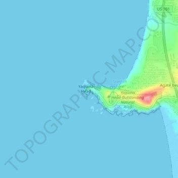 Carte topographique Yaquina Head Light, altitude, relief