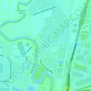 Carte topographique Mossdale Landing Community Park, altitude, relief