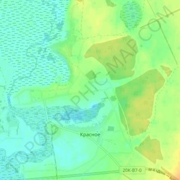 Carte topographique Красное, altitude, relief