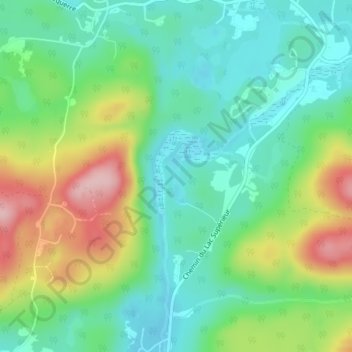 Carte topographique Lac Levesque, altitude, relief