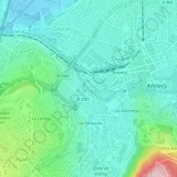 Carte topographique Square des Laurentides, altitude, relief