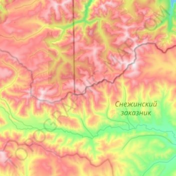Carte topographique хребет Хамар-Дабан, altitude, relief
