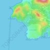Carte topographique Plage des Nations, altitude, relief
