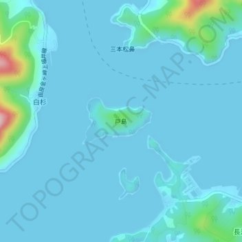 Carte topographique Toshima Island, altitude, relief