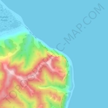 Carte topographique White Bluffs / Te Parinui o Whiti, altitude, relief