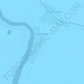 Carte topographique Мултаново, altitude, relief