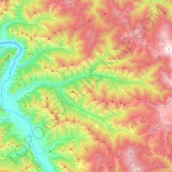 Carte topographique Эдиган, altitude, relief