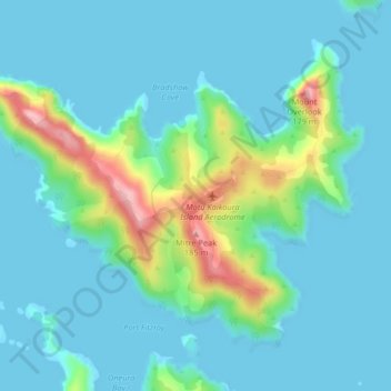 Carte topographique Kaikoura Island, altitude, relief