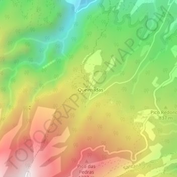 Carte topographique Parque das Queimadas, altitude, relief
